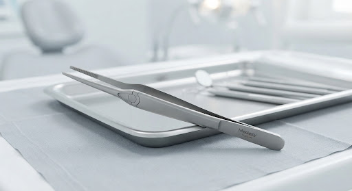 Kẹp gắp bông vi phẫu Medesy Titanium